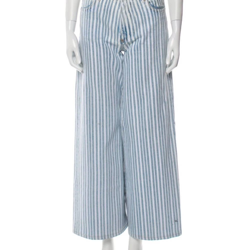 Off-White Striped Wide Leg Jeans